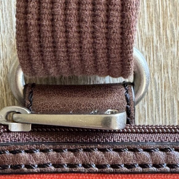 Vintage Fossil Key-Per Coated Leather Orange Tan Star Polka Dot Crossbody Bag - Picture 14 of 14